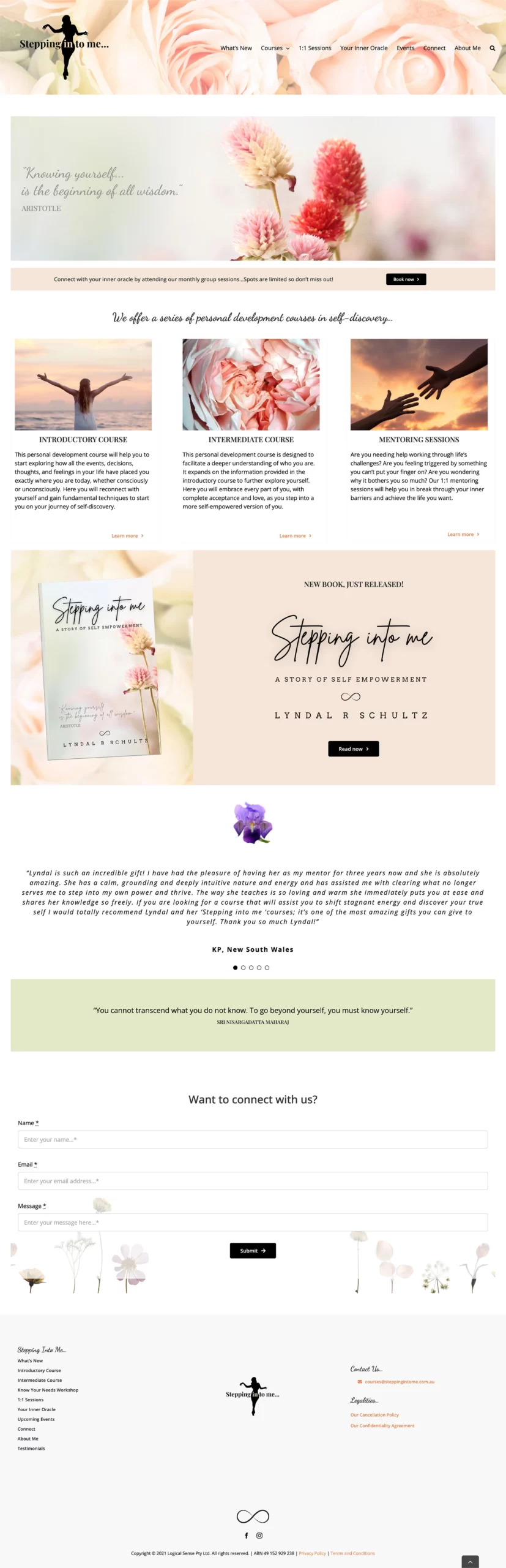 Barney & Co Collective - Portfolio Project - Stepping into Me - Website Design